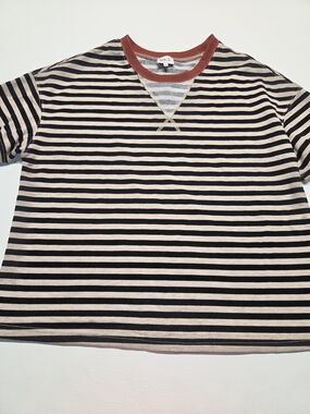 BKE Striped Crewneck Tee with Contrast Collar